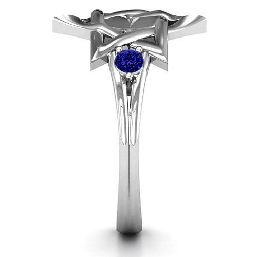 Classic Star of David Ring – Sterling Silver with Blue Sapphire