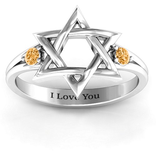 Classic Star of David Ring – Sterling Silver with Citrine