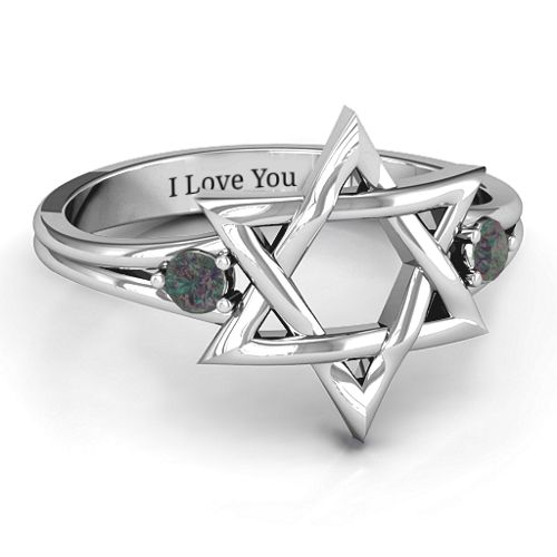 Classic Star of David Ring – Sterling Silver with Alexandrite