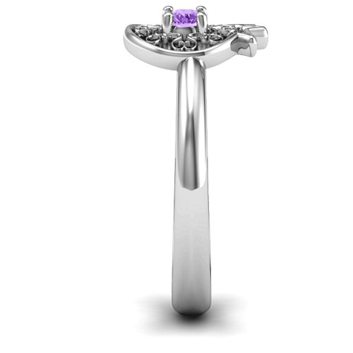 Pomegranate with Filigree Ring – Sterling Silver with Amethyst