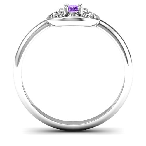 Pomegranate with Filigree Ring – Sterling Silver with Amethyst