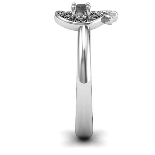 Pomegranate with Filigree Ring – Sterling Silver with Alexandrite
