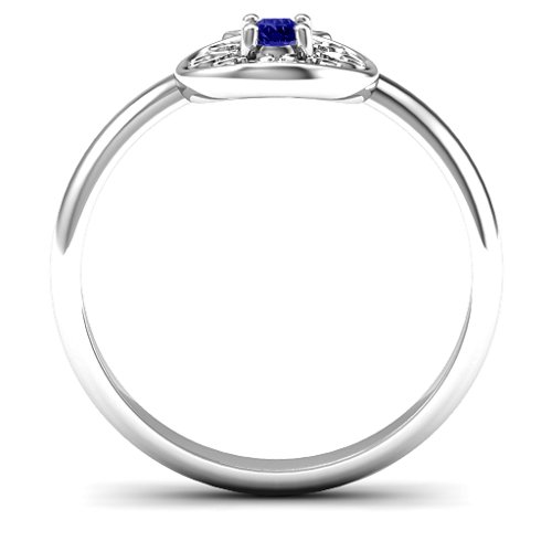 Pomegranate with Filigree Ring – Sterling Silver with Blue Sapphire
