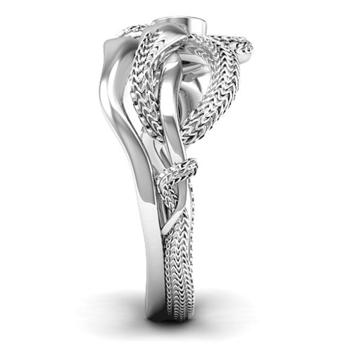 Guardian Snake Ring – Sterling Silver with Garnet