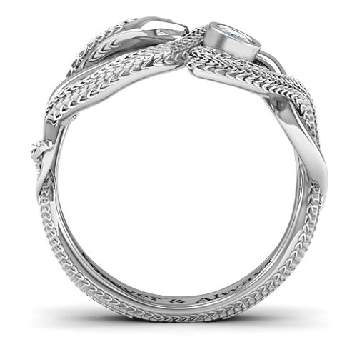 Guardian Snake Ring – Sterling Silver with Diamond