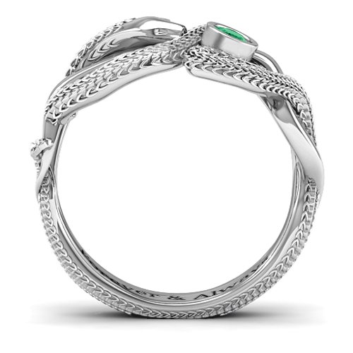 Guardian Snake Ring – Sterling Silver with Emerald