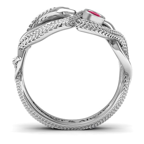 Guardian Snake Ring – Sterling Silver with Ruby