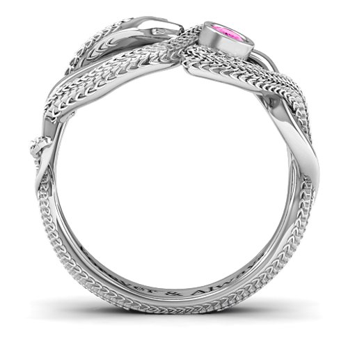 Guardian Snake Ring – Sterling Silver with Pink Tourmaline