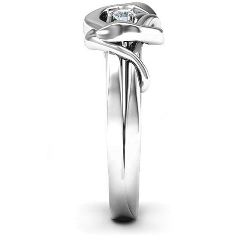 Snake Lover's Knot Ring – Sterling Silver with Diamond