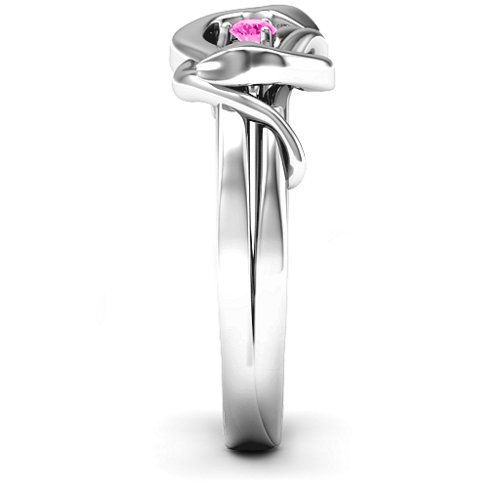 Snake Lover's Knot Ring – Sterling Silver with Pink Tourmaline