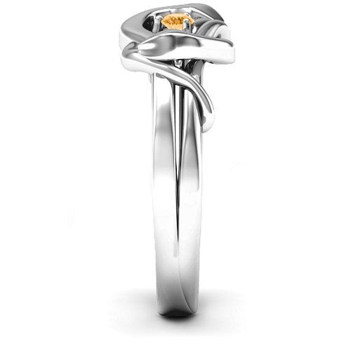 Snake Lover's Knot Ring – Sterling Silver with Citrine