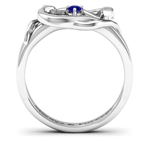Snake Lover's Knot Ring – Sterling Silver with Blue Sapphire