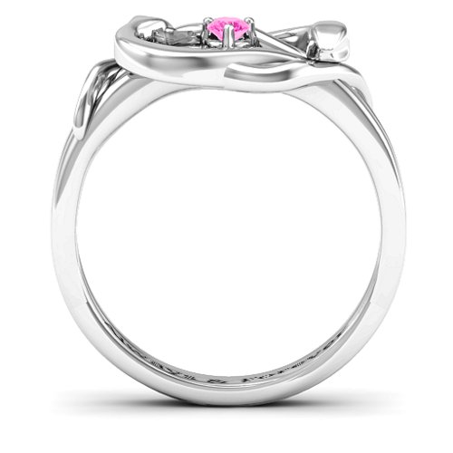Snake Lover's Knot Ring – Sterling Silver with Pink Tourmaline