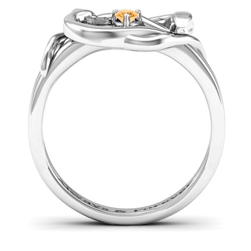 Snake Lover's Knot Ring – Sterling Silver with Citrine