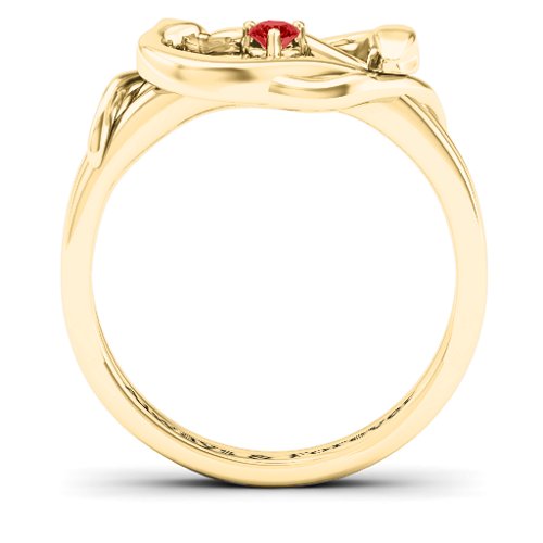 Snake Lover's Knot Ring – 10K Yellow Gold with Garnet