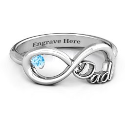 Dad Infinity Ring in 925 Sterling Silver