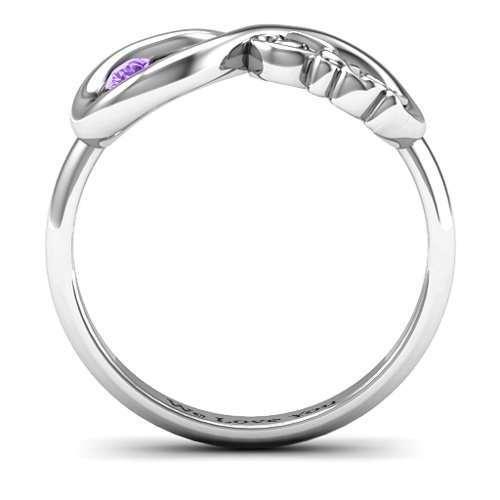 Dad Infinity Ring – Sterling Silver with Amethyst