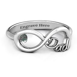 Dad Infinity Ring in 925 Sterling Silver with Alexandrite
