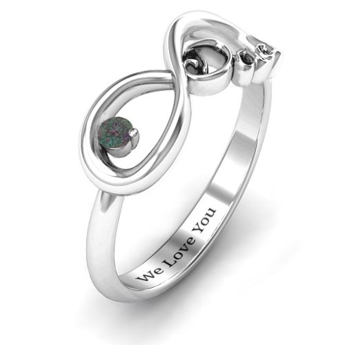 Dad Infinity Ring – Sterling Silver with Alexandrite