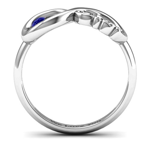 Dad Infinity Ring – Sterling Silver with Blue Sapphire