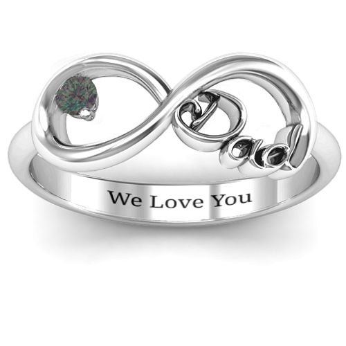 Dad Infinity Ring – Sterling Silver with Alexandrite