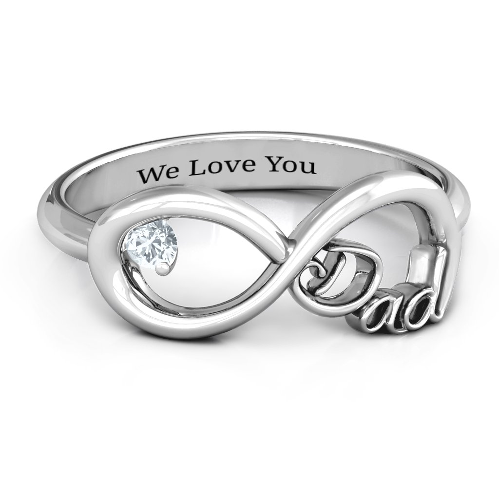 Dad Infinity Birthstone Ring