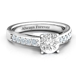 Peekaboo Ring in 925 Sterling Silver with White Premium Zirconia and Cubic Zirconia