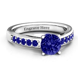 Peekaboo Ring in 925 Sterling Silver with Blue Sapphire
