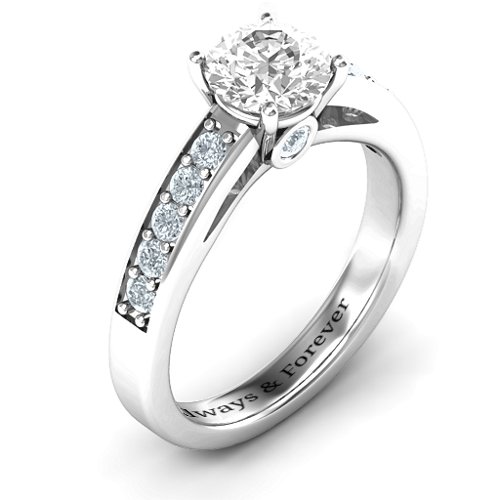 Peekaboo Ring – Sterling Silver with White Premium Zirconia and Cubic Zirconia