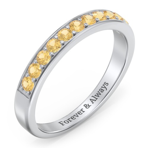 Shadow Band of Stones Ring