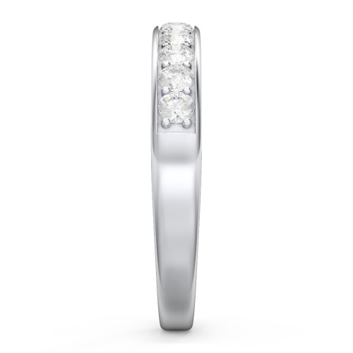 Shadow Band of Stones Ring – Sterling Silver with Diamond