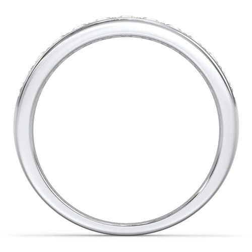 Shadow Band of Stones Ring – Sterling Silver with Cubic Zirconia