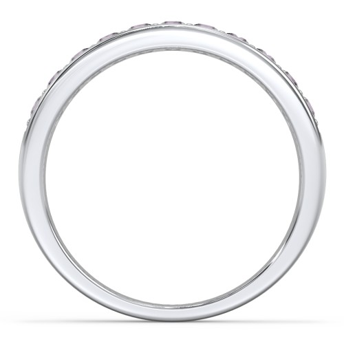 Shadow Band of Stones Ring – Sterling Silver with Alexandrite