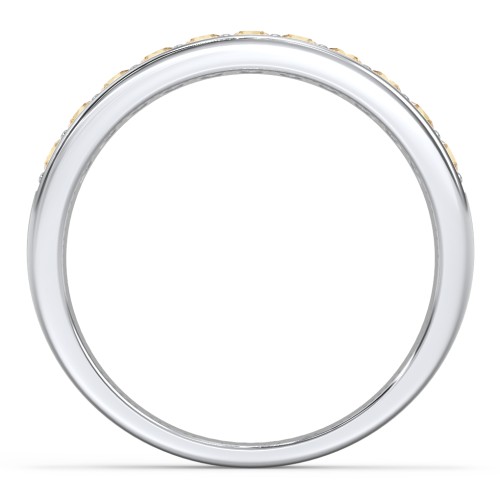 Shadow Band of Stones Ring – Sterling Silver with Citrine