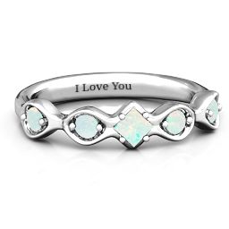 Infinite Wave with Princess Cut Center Stone Ring