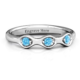 1-4 Infinite Wave Multi Stone Ring in 925 Sterling Silver