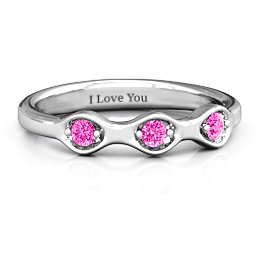 1-4 Infinite Wave Multi Stone Ring in 925 Sterling Silver with Pink Tourmaline and Amethyst