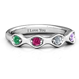 1-4 Infinite Wave Multi Stone Ring