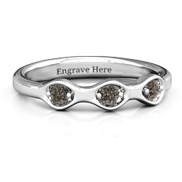1-4 Infinite Wave Multi Stone Ring in 925 Sterling Silver with Smokey Quartz and Amethyst