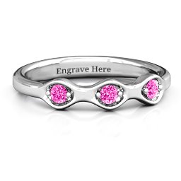 1-4 Infinite Wave Multi Stone Ring in 925 Sterling Silver with Pink Tourmaline and Amethyst