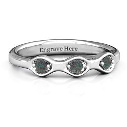1-4 Infinite Wave Multi Stone Ring in 925 Sterling Silver with Alexandrite and Amethyst