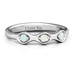 1-4 Infinite Wave Multi Stone Ring in 925 Sterling Silver with Opal and Amethyst