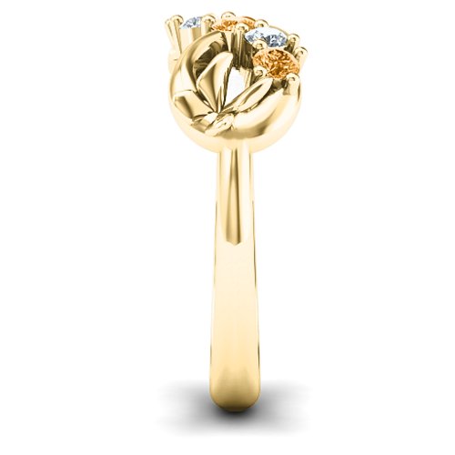 5 Stone Infinity with Soaring Butterflies – 10K Yellow Gold with Citrine and Cubic Zirconia