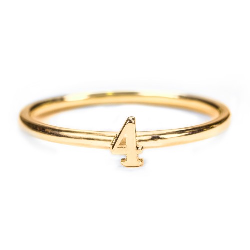 Stacking Number Ring – 10K Yellow Gold