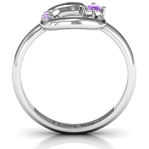 Ouroboros Snake Ring – Sterling Silver with Amethyst and Amethyst Premium Zirconia