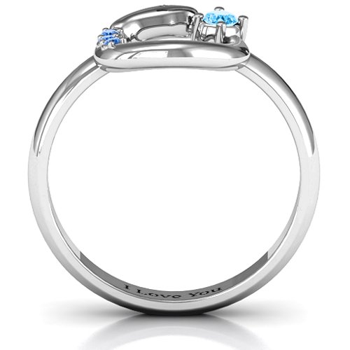 Ouroboros Snake Ring – Sterling Silver with Blue Topaz and Fancy Blue Premium Zirconia