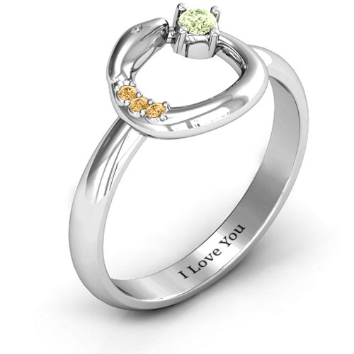 Ouroboros Snake Ring – Sterling Silver with Peridot and Fancy Yellow Premium Zirconia