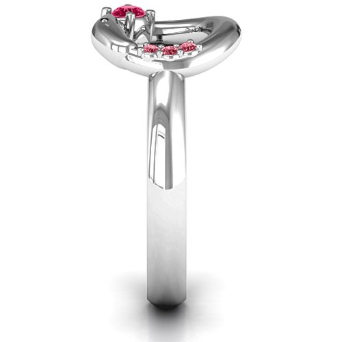 Ouroboros Snake Ring – Sterling Silver with Ruby and Red Premium Zirconia