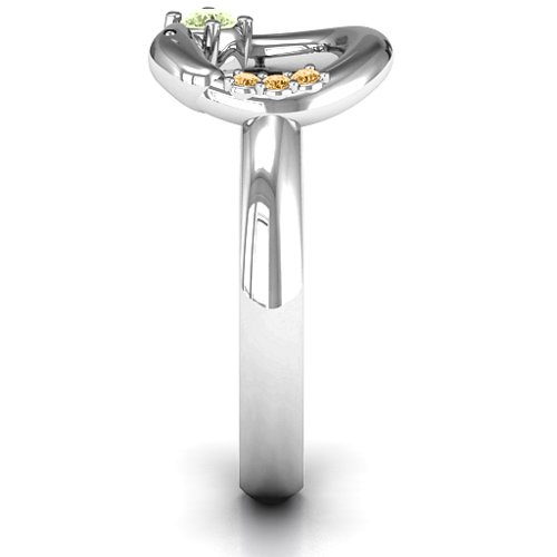 Ouroboros Snake Ring – Sterling Silver with Peridot and Fancy Yellow Premium Zirconia