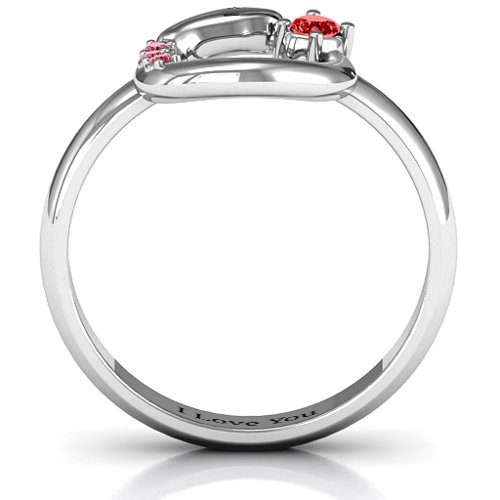 Ouroboros Snake Ring – Sterling Silver with Garnet and Red Premium Zirconia